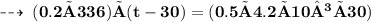 \\ \dashrightarrow \:\bf \red{ ( 0.2×336)× (t-30) = (0.5×4.2×10³×30)}