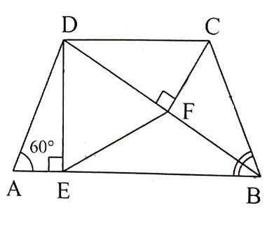 ABCD is an isosceles trapezium, AB//CD, AD = BC and BD bisects angle ABC.

Prove that ΔDEF is equi