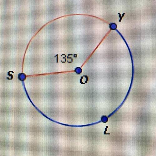 What is the measure of the major arc?
135°