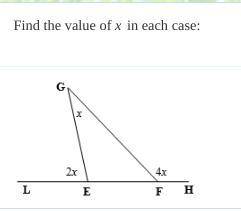 Find the value of x in each case