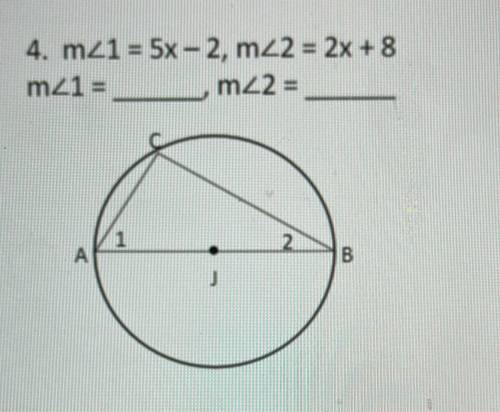 Find the measure of each numbered angle for each figure
