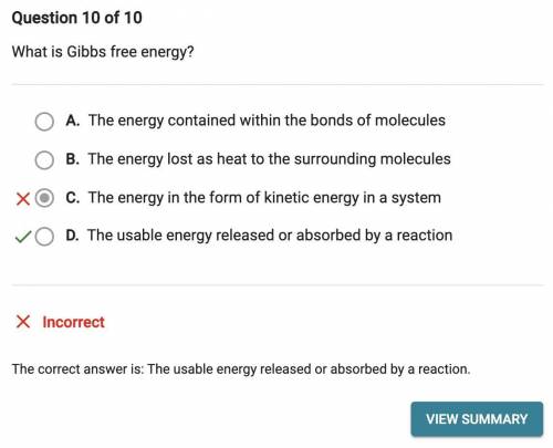 What is Gibbs free energy? (3.3.4 Quiz: Spontaneity of a Reaction)

- The energy contained within