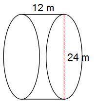 PLEASE HELP!!! What is the volume of the solid? Let π=3.14.

A. 5,425.92 m3B. 2,1714.7 m3C. 8,131.