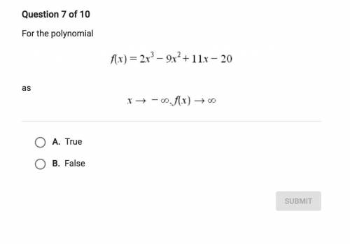 PLS HELP ASAP HOW DOES THIS= THIS

f(x)=2x^3-9x^2+11x-20....
look at photo. 
true or false