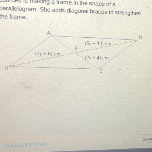 Figure ABCD is a parallelogram.

What is the perimeter of ABCD?
A
4y - 2
B
14 units
038 units
44 u