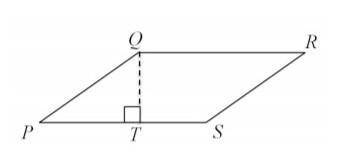Figure 1 shows a parallelogram PQRS. Point T is the foot from point Q to PS. If PQ = 8 cm, OR = 12c