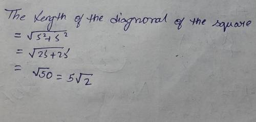 What is the length of the diagonal of the square shown below?