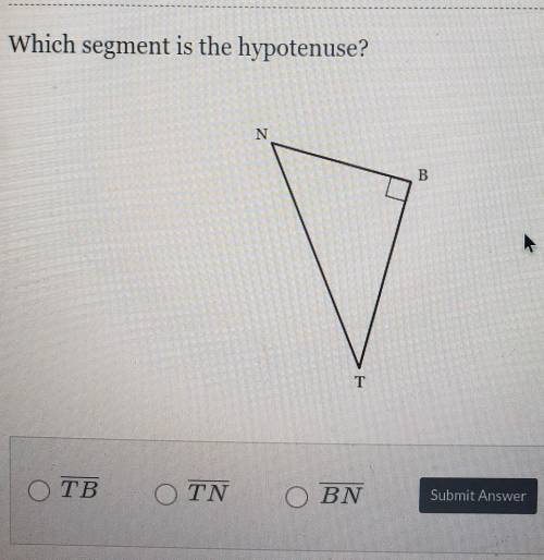 Which segment is the hypotenuse?​