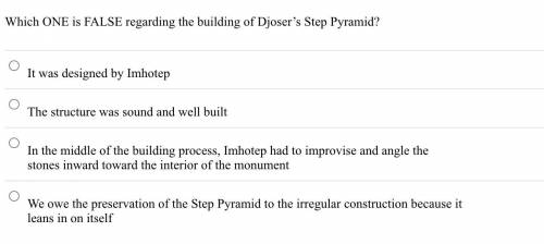 Which ONE is FALSE regarding the building of Djoser’s Step Pyramid?