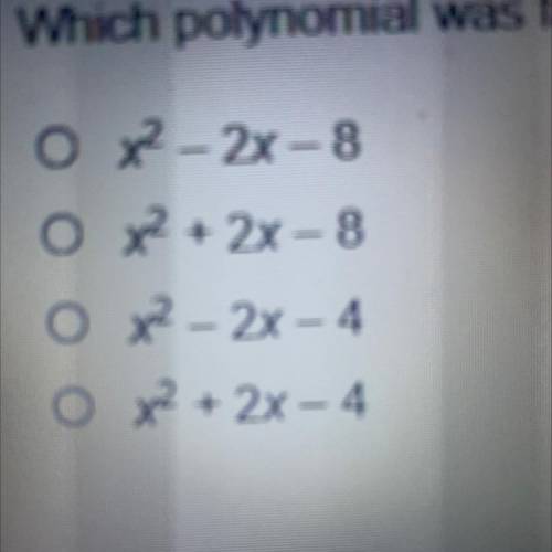 A polynomial is factored using algebra tiles. which polynomial was factored?