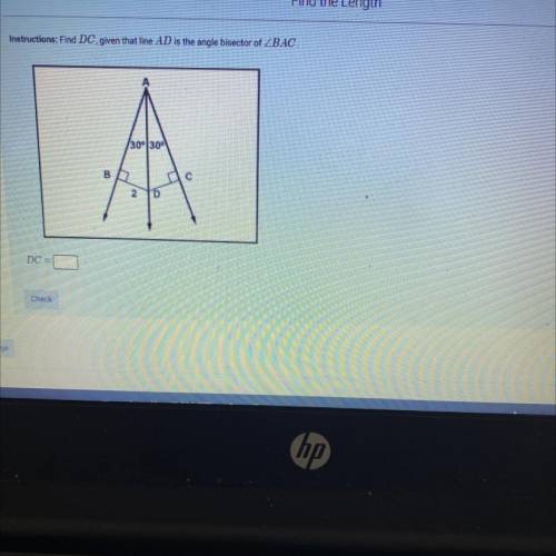 Find DC, given that line AD is the angle bisector of