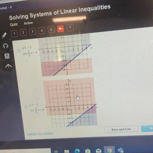 Which system of linear inequalities has the point (3, -2) in its solution set?