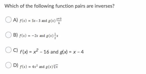 Which of the following function pairs are inverses?