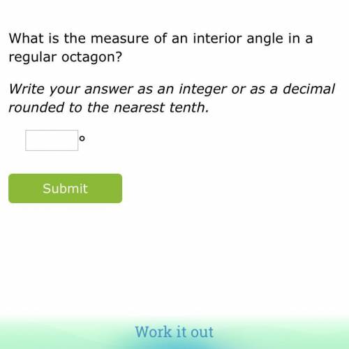 What is the measure of an interior angle in a regular octagon