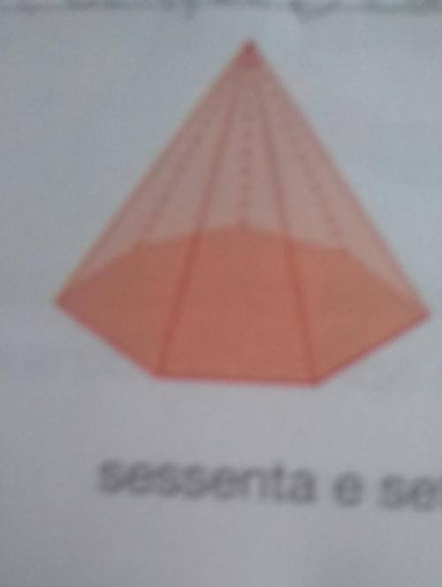 b) agora observe a representação da pirâmide ao lado. quantas parte teria a planificação dessa figu