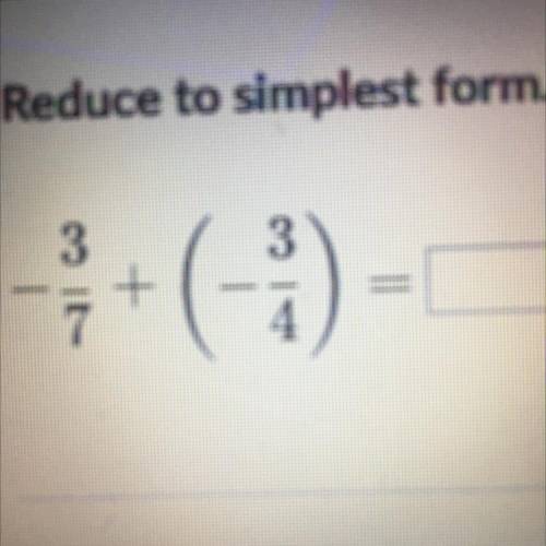 Reduce to simplest form