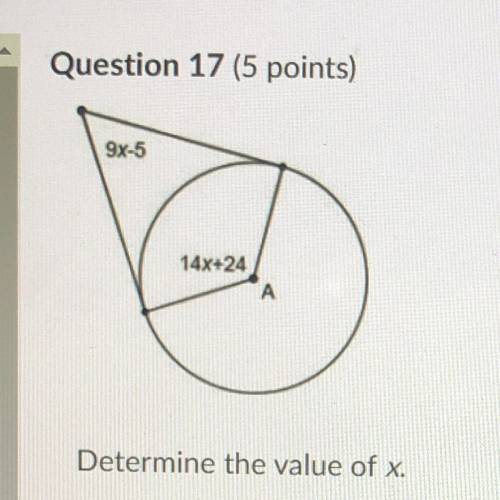 Determine the value of x.
x= -7
x=7
x= 32.2
X = -5.8