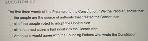 The first three words of the Preamble to the Constitution ,  We the People , shows that :

the p