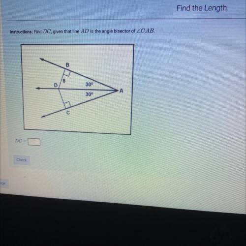 Find DC, given that line AD is the angle bisector of < CAB.
