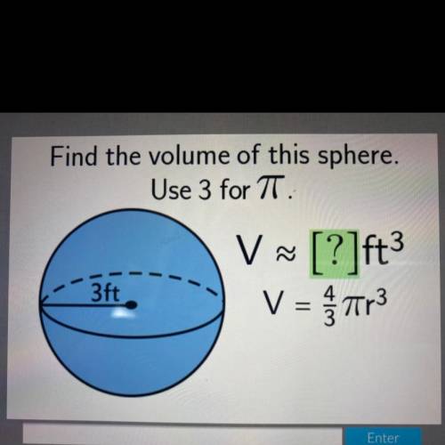 Find the volume of this sphere 
Please help..