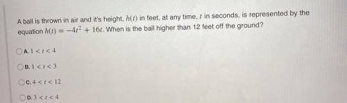 When is the ball higher than 12 feet off the ground?