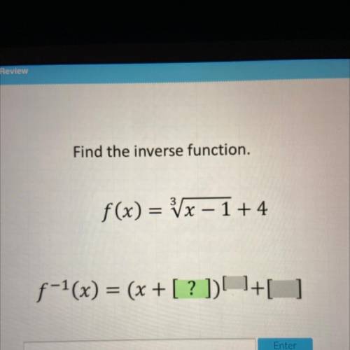 URGENT 
Find the inverse function