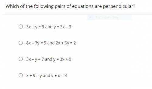 Which of the following pair of equation are perpendicular