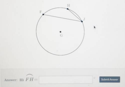 In circle G with m<FJH=31° , Find the angle measure of minor arc FH​