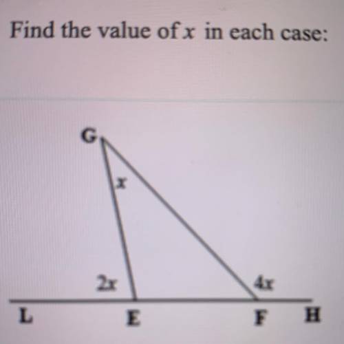Find the value of X in each case. 
X=?? Thanks :)