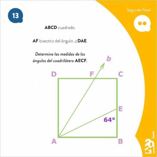 (Imagen Anexada) ABCD cuadrado, A.F bisectriz del ángulo DAE

Determine las medidas de los ángulos