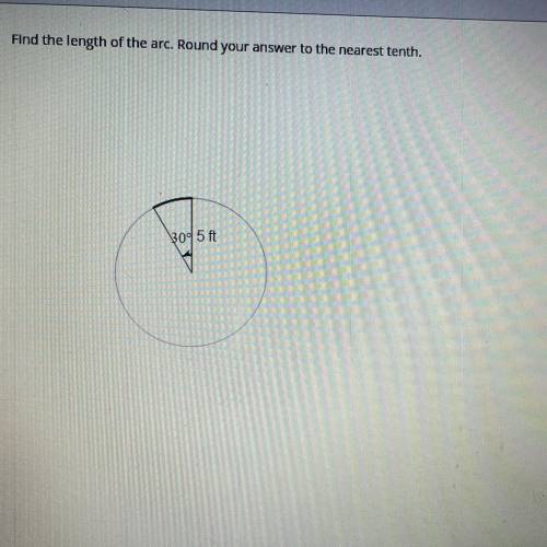 Find the length of the arc round your answer to the nearest 10th