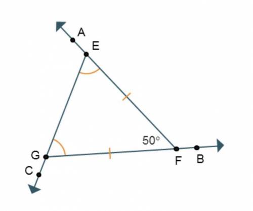 What is the measure of egf 
A.40
B.55
C.65
D.80