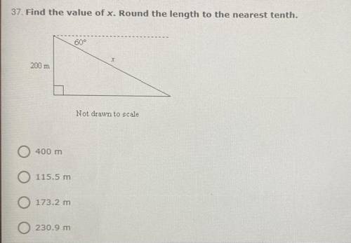 Find the value of x. Round to the nearest tenth.