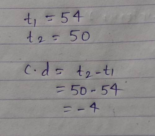 What is the common difference for this arithmetic sequence?
54, 50, 46, 42, 38, ...