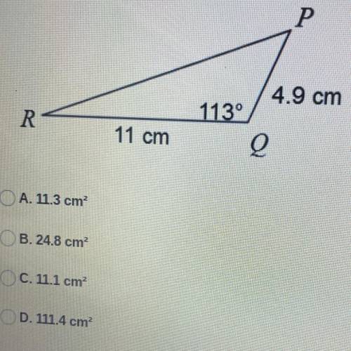 Find the area of the triangle.
PLEASE HELP ASAP!
