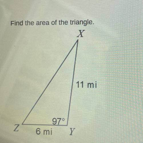 Find the area of the triangle.
A. 27.8km^2
B. 32.8 km^2
C.14.9 km^2
D. 54.8km^2