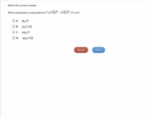 Which expression is equivalent to 7x , if b > 0?