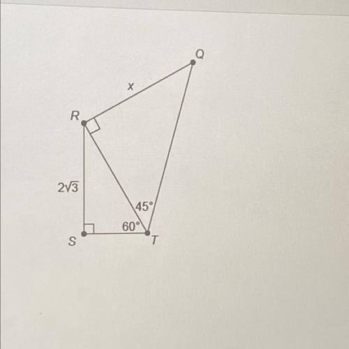 Math geometry worth 30 points 
What is the value of x?