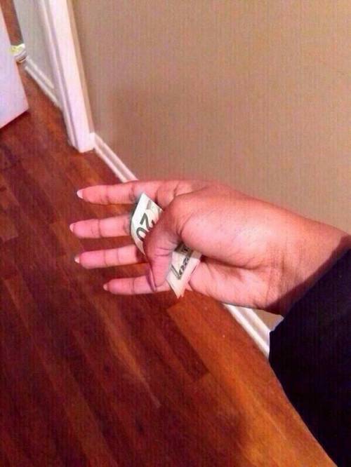 How you hold your money after your grandma gives it you