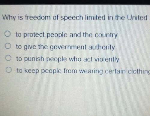 Why is freedom of speech limited in the United States???​