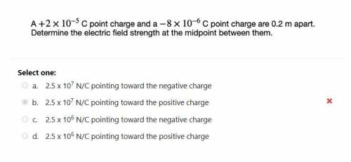 A +2*10^-5 C point charge and a -8*10^-6 C point charge are 0.2 m apart. Determine the electric fie