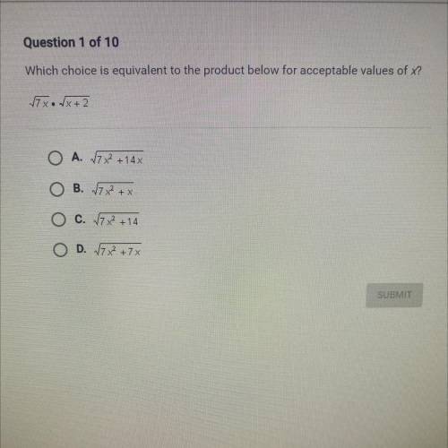 Which choice is equivalent to the product below for acceptable values of x?