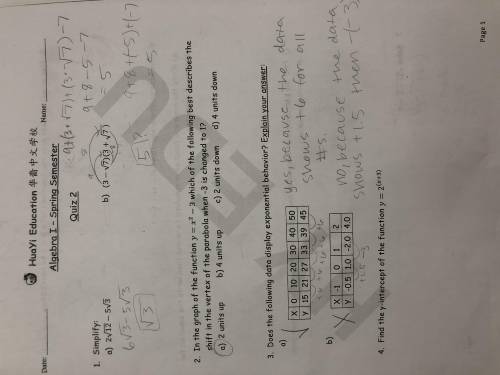 Can someone please check my answers and help/explain #4