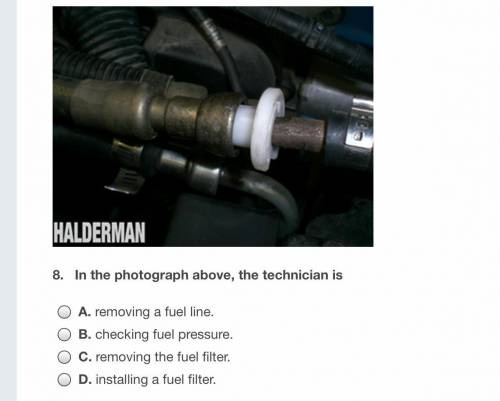 In the photograph above, the technician is doing what?