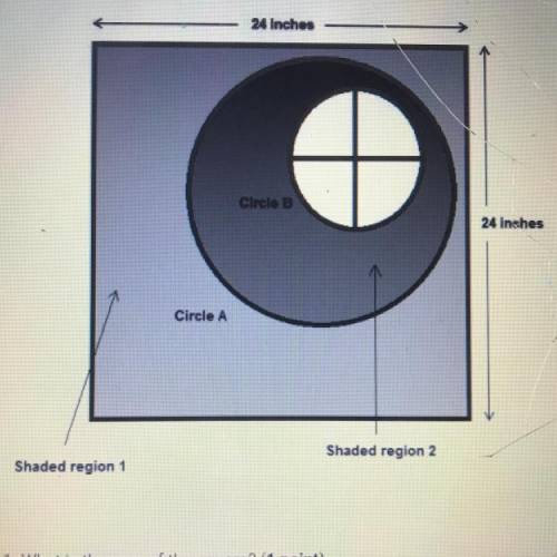 What is the approximate area of shaded region 2 (between circles A and B)?

Consider the segmented