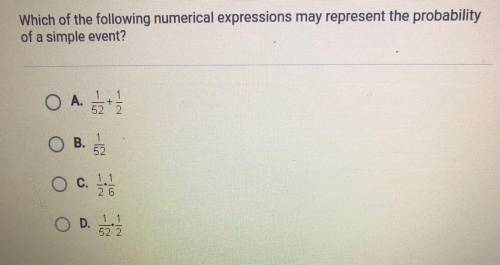 Which of the following numerical expressions may represent the probability

of a simple event?
O A