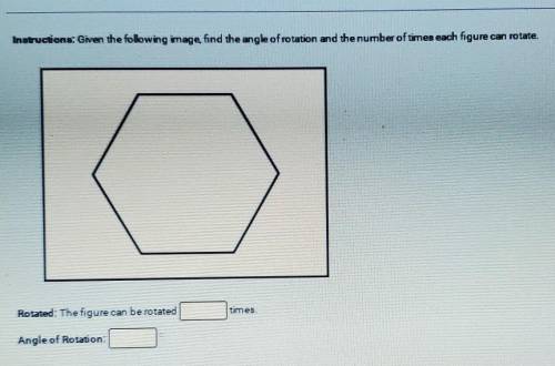 given the following image, find the angle of rotation and the number of times each figure can rotat