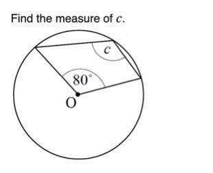 Find the measure of c