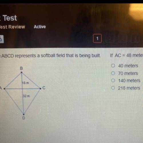 If AC= 48 meters, what is the perimeter of the field?