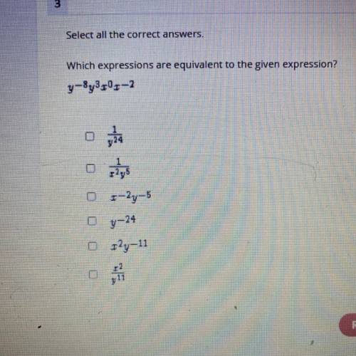 Select all the correct answers.

Which expressions are equivalent to the given expression>
y-Sy